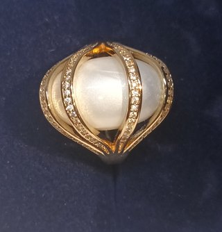 anello tg. 7  placcato oro stile vintage art decò