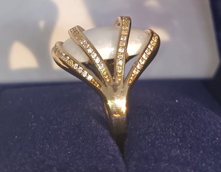 anello tg. 7  placcato oro stile vintage art decò