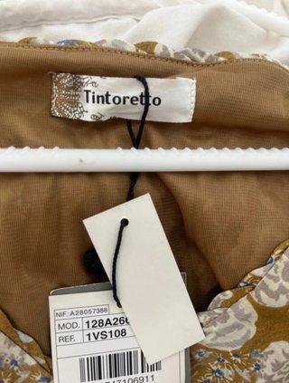 Vestido Tintoretto floral marrón