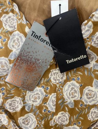 Vestido Tintoretto floral marrón