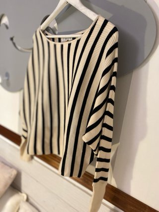 Jersey de rayas beige y negro Talla M