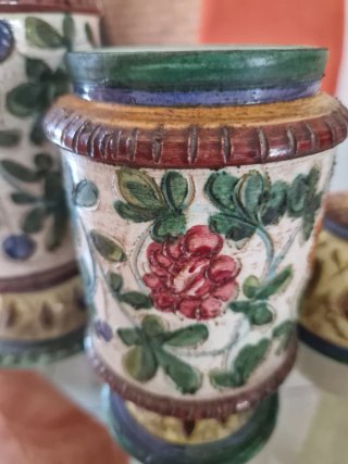 Coppia vasi ceramica decorati