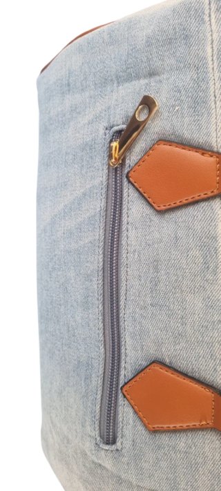 Bauletto in jeans con tracolla
