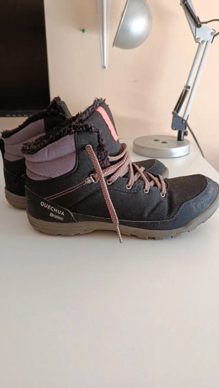 Botas Montaña Quechua Talla 39 Negro/Rosa