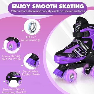 Patines 4 ruedas morados y negros