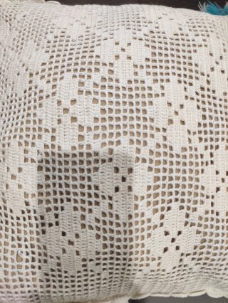 Set de tres cojines de crochet hechos a mano