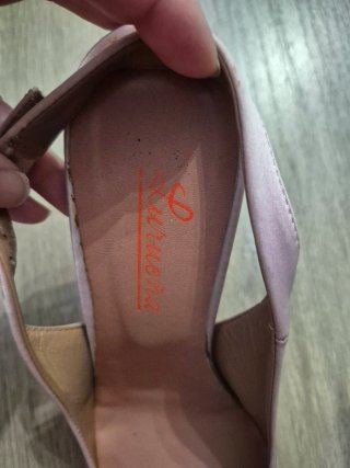 Zapatos de raso rosa palo talla 37