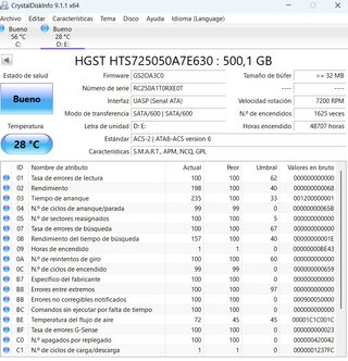 Disco Duro HGST 500GB 2.5 SATA