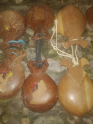 Castañuelas antiguas de madera