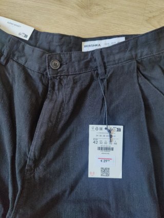 Pantalón Bershka Super Baggy Negro Talla 42
