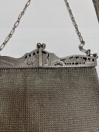 Preciodo Bolso de plata antiguo con cadena ,