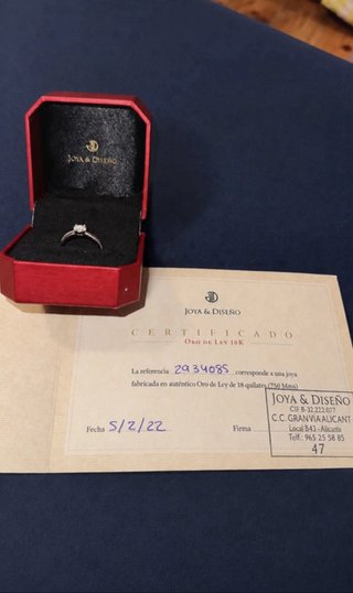 Anillo de ley 18k Joya & Diseño oro blanco nuevo