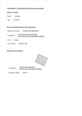 Terreno en venta en Motilla del Palancar