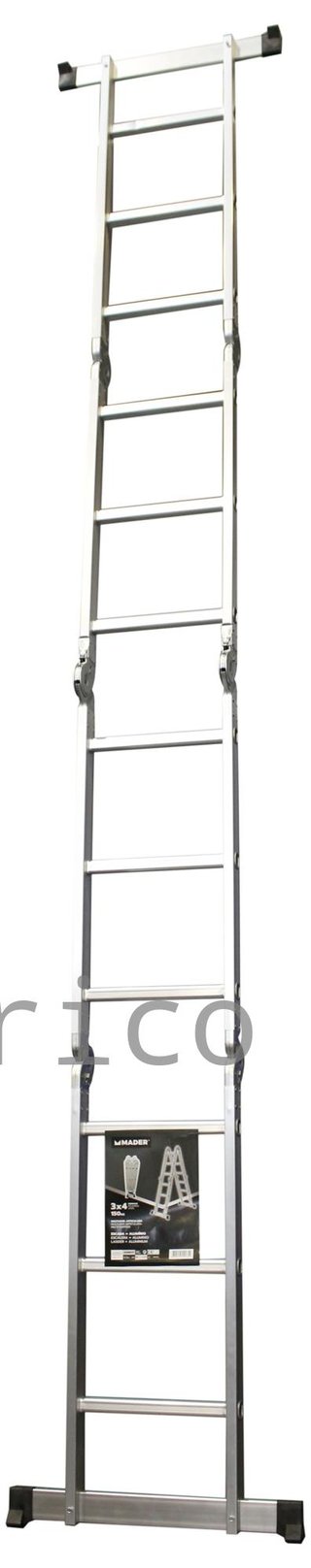Escalera Multisusos Aluminio Profesional 4x3 Peldaños Plataforma - 10086