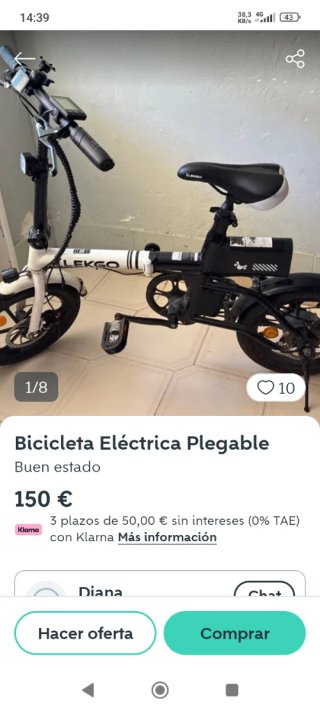Bicicleta Eléctrica Plegable Lekgo