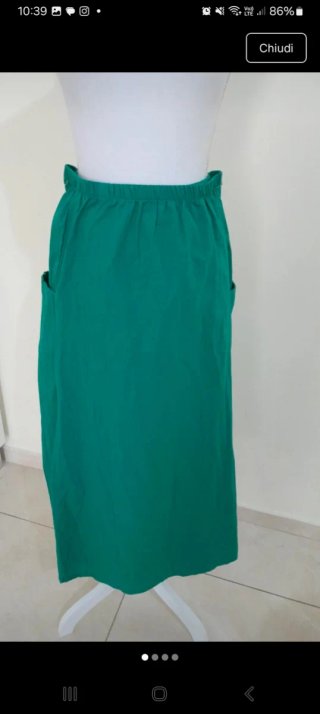 Gonna lunga verde taglia unica