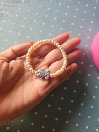 Pulsera Perlas TOUS Oso Plata Mujer