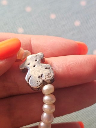 Pulsera Perlas TOUS Oso Plata Mujer