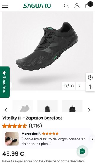 Zapatillas Saguaro Barefoot Negras
