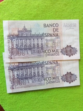 Pareja 2 Billetes 5000 Pesetas España 1979