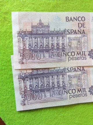 Pareja 2 Billetes 5000 Pesetas España 1979
