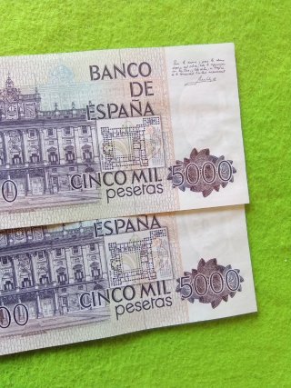 Pareja 2 Billetes 5000 Pesetas España 1979