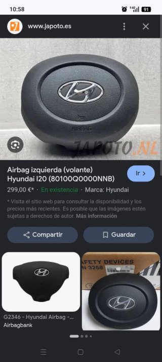 Airbag volante Hyundai i20