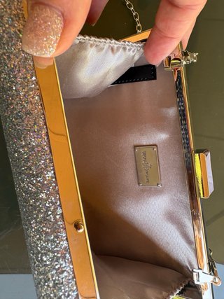 Bolso de fiesta glitter plata