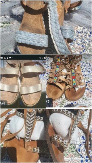 Lote sandalias marrón y dorado