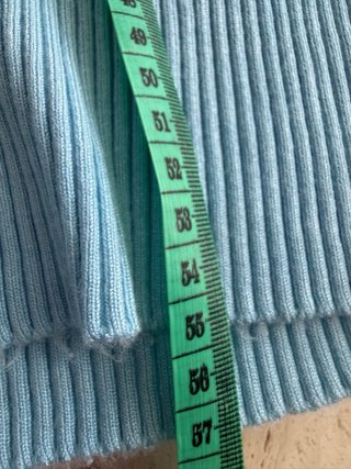 Camiseta canalé manga corta azul