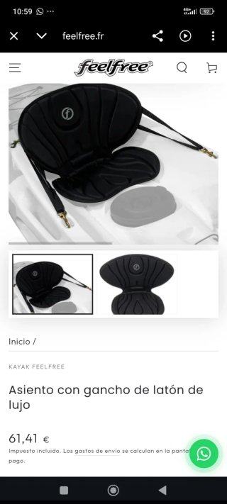 Supporto Schienale Kayak Nero