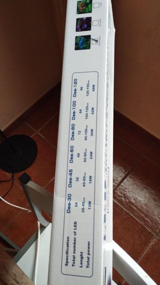 potente pantalla led 100 120cm acuario pecera luz