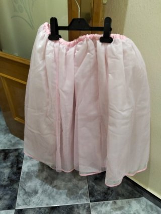 Falda de tul rosa
