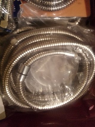 Manguera Ducha Flexible Plata y Blanca