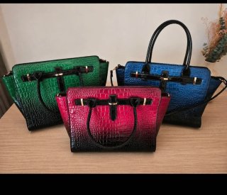 Lote 3 bolsos efecto piel cocodrilo