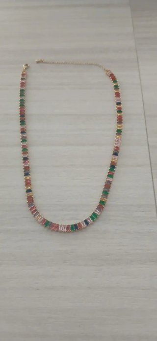Collana Swarovski donna oro multicolor