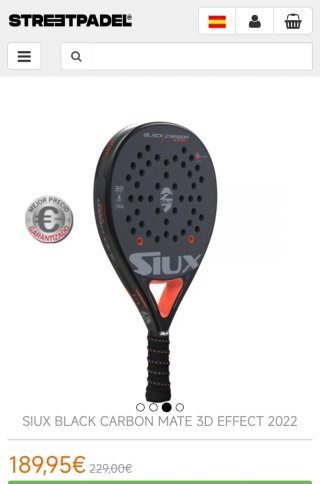 Pala Pádel Siux Black Carbon 3D Effect SEMINUEVA