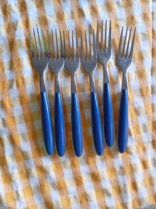Cubertería Mango Azul - Cuchillos, Tenedores, Cuch