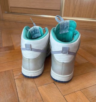 Nike Dunk High Plata Metálico Morado Blanco