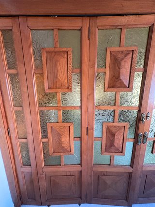 Puerta corredera plegable castaño macizo