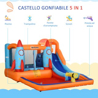 Castello Gonfiabile con Scivolo Vasca e Trampolino