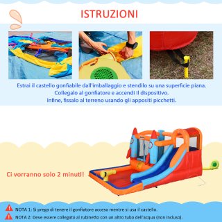 Castello Gonfiabile con Scivolo Vasca e Trampolino
