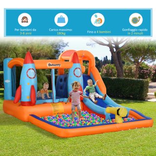 Castello Gonfiabile con Scivolo Vasca e Trampolino