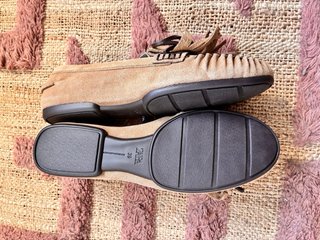 Mocasines Zara Piel Beige y Marrón