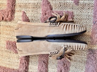 Mocasines Zara Piel Beige y Marrón