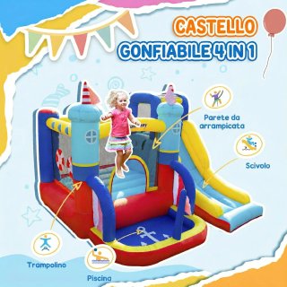 Castello Gonfiabile 4 in 1 Bimbi 3 8 Anni Piscina