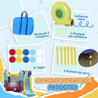Castello Gonfiabile 4 in 1 Bimbi 3 8 Anni Piscina