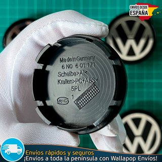 4 Tapacubos Volkswagen 55mm Tapa Buje 6N0601171