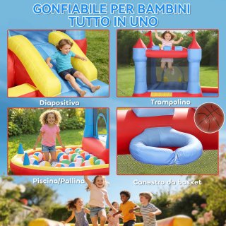 Castello Gonfiabile per Bambini con Trampolino
