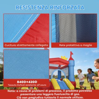 Castello Gonfiabile per Bambini con Trampolino